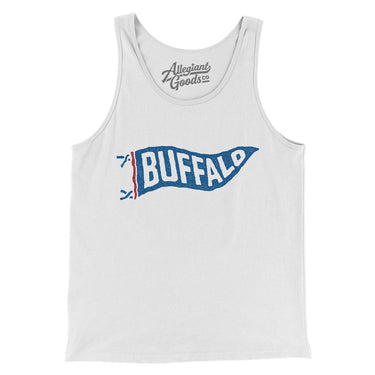 Buffalo Pennant Men/Unisex Tank Top-White-Allegiant Goods Co. Vintage Sports Apparel