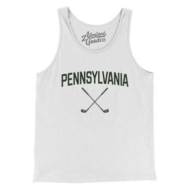 Pennsylvania Golf Men/Unisex Tank Top-White-Allegiant Goods Co. Vintage Sports Apparel