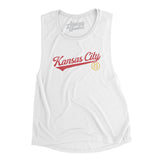 Kansas City Vintage Script Women's Flowey Scoopneck Muscle Tank-Allegiant Goods Co. Vintage Sports Apparel