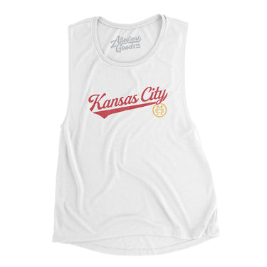Kansas City Vintage Script Women's Flowey Scoopneck Muscle Tank-Allegiant Goods Co. Vintage Sports Apparel