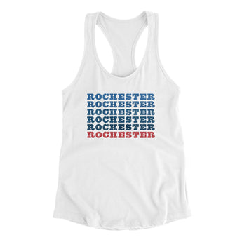 Rochester Repeat Women's Racerback Tank-White-Allegiant Goods Co. Vintage Sports Apparel