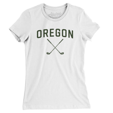 Oregon Golf Women's T-Shirt-White-Allegiant Goods Co. Vintage Sports Apparel
