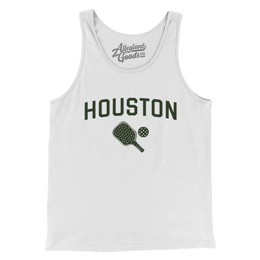 Houston Pickleball Men/Unisex Tank Top-White-Allegiant Goods Co. Vintage Sports Apparel