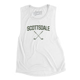 Scottsdale Golf Women's Flowey Scoopneck Muscle Tank-White-Allegiant Goods Co. Vintage Sports Apparel