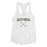 South Dakota Golf Women's Racerback Tank-White-Allegiant Goods Co. Vintage Sports Apparel