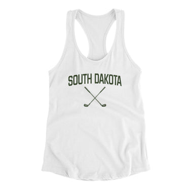 South Dakota Golf Women's Racerback Tank-White-Allegiant Goods Co. Vintage Sports Apparel