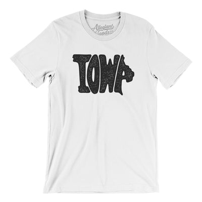 Iowa State Shape Text Men/Unisex T-Shirt-White-Allegiant Goods Co. Vintage Sports Apparel