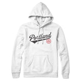 Portland Vintage Script Hoodie-White-Allegiant Goods Co. Vintage Sports Apparel