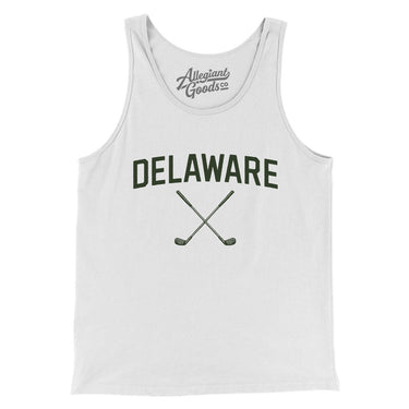 Delaware Golf Men/Unisex Tank Top-White-Allegiant Goods Co. Vintage Sports Apparel