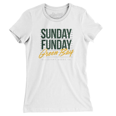 Sunday Funday Green Bay Women's T-Shirt-Allegiant Goods Co. Vintage Sports Apparel