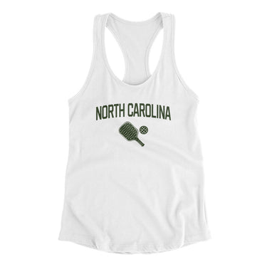 North Carolina Pickleball Women's Racerback Tank-White-Allegiant Goods Co. Vintage Sports Apparel
