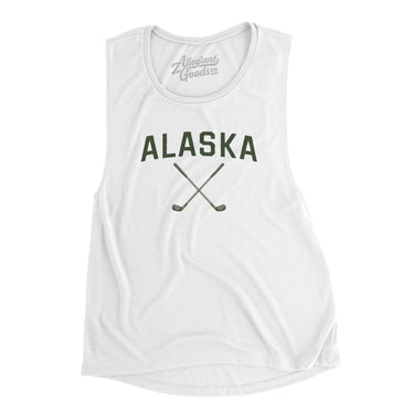 Alaska Golf Women's Flowey Scoopneck Muscle Tank-White-Allegiant Goods Co. Vintage Sports Apparel
