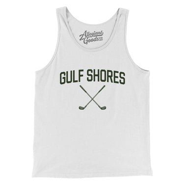 Gulf Shores Golf Men/Unisex Tank Top-White-Allegiant Goods Co. Vintage Sports Apparel
