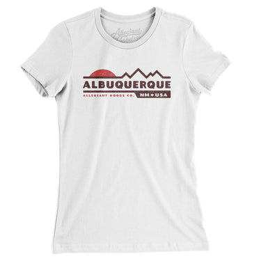 Albuquerque Mountain Sunset Women's T-Shirt-White-Allegiant Goods Co. Vintage Sports Apparel