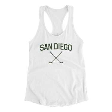 San Diego Golf Women's Racerback Tank-White-Allegiant Goods Co. Vintage Sports Apparel