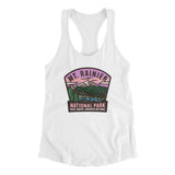 Mt. Rainier National Park Badge Women's Racerback Tank-White-Allegiant Goods Co. Vintage Sports Apparel