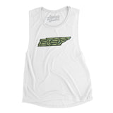 Tennessee Golf Course Map Women's Flowey Scoopneck Muscle Tank-White-Allegiant Goods Co. Vintage Sports Apparel