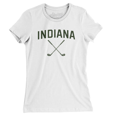 Indiana Golf Women's T-Shirt-White-Allegiant Goods Co. Vintage Sports Apparel
