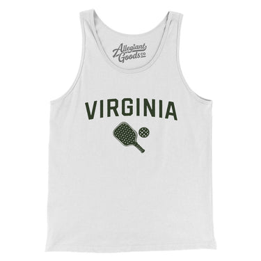 Virginia Pickleball Men/Unisex Tank Top-White-Allegiant Goods Co. Vintage Sports Apparel