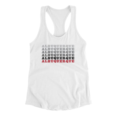 Albuquerque Repeat Women's Racerback Tank-White-Allegiant Goods Co. Vintage Sports Apparel