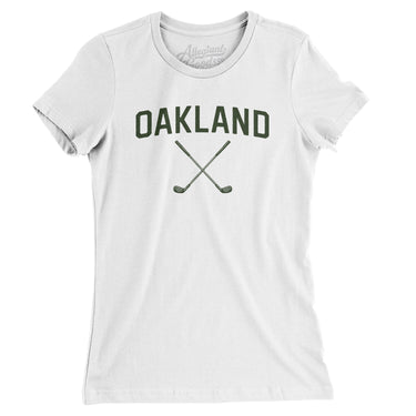 Oakland Golf Women's T-Shirt-White-Allegiant Goods Co. Vintage Sports Apparel