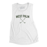 West Palm Golf Women's Flowey Scoopneck Muscle Tank-White-Allegiant Goods Co. Vintage Sports Apparel