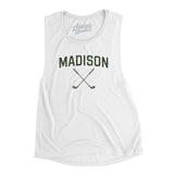 Madison Golf Women's Flowey Scoopneck Muscle Tank-White-Allegiant Goods Co. Vintage Sports Apparel