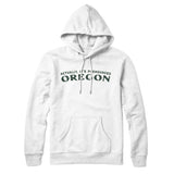 Actually It's Pronounced Oregon Hoodie-White-Allegiant Goods Co. Vintage Sports Apparel