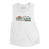 Fort Davis Mountain Sunset Women's Flowey Scoopneck Muscle Tank-White-Allegiant Goods Co. Vintage Sports Apparel