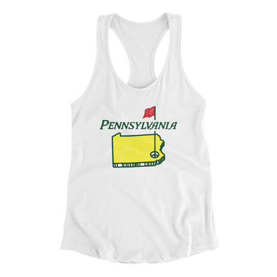 Pennsylvania Golf Women's Racerback Tank-White-Allegiant Goods Co. Vintage Sports Apparel