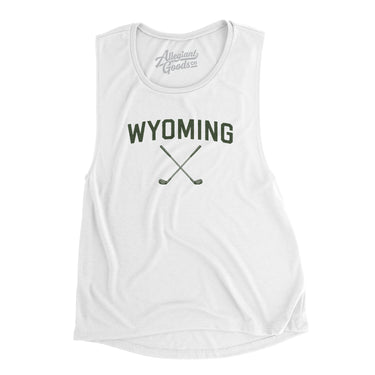 Wyoming Golf Women's Flowey Scoopneck Muscle Tank-White-Allegiant Goods Co. Vintage Sports Apparel