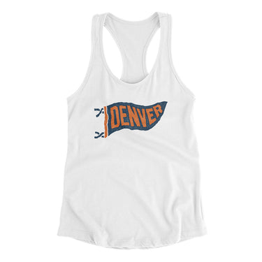 Denver Pennant Women's Racerback Tank-White-Allegiant Goods Co. Vintage Sports Apparel