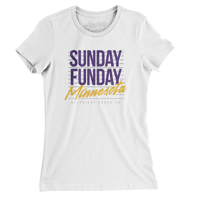 Sunday Funday Minnesota Women's T-Shirt-White-Allegiant Goods Co. Vintage Sports Apparel