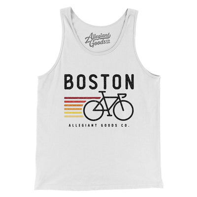 Boston Cycling Men/Unisex Tank Top-White-Allegiant Goods Co. Vintage Sports Apparel