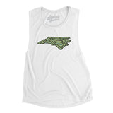 North Carolina Golf Course Women's Flowey Scoopneck Muscle Tank-White-Allegiant Goods Co. Vintage Sports Apparel