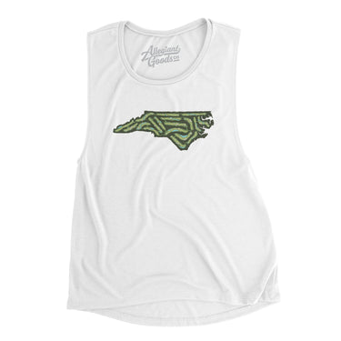 North Carolina Golf Course Women's Flowey Scoopneck Muscle Tank-White-Allegiant Goods Co. Vintage Sports Apparel