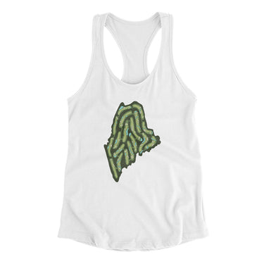 Maine Golf Course Women's Racerback Tank-White-Allegiant Goods Co. Vintage Sports Apparel