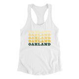 Oakland Repeat Women's Racerback Tank-White-Allegiant Goods Co. Vintage Sports Apparel
