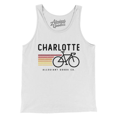 Charlotte Cycling Men/Unisex Tank Top-White-Allegiant Goods Co. Vintage Sports Apparel