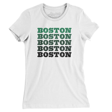 Boston Repeat Women's T-Shirt-White-Allegiant Goods Co. Vintage Sports Apparel