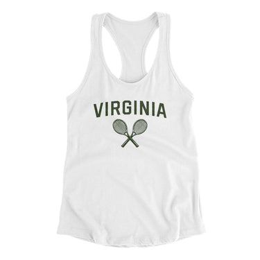 Virginia Tennis Women's Racerback Tank-White-Allegiant Goods Co. Vintage Sports Apparel