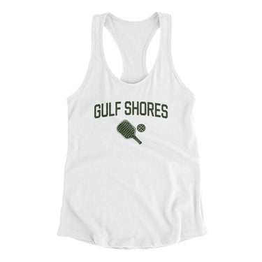 Gulf Shores Pickleball Women's Racerback Tank-White-Allegiant Goods Co. Vintage Sports Apparel