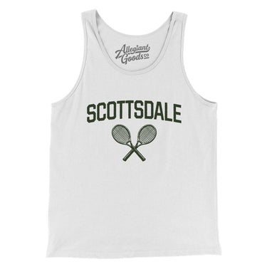 Scottsdale Tennis Men/Unisex Tank Top-White-Allegiant Goods Co. Vintage Sports Apparel