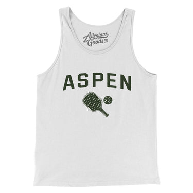 Aspen Pickleball Men/Unisex Tank Top-White-Allegiant Goods Co. Vintage Sports Apparel
