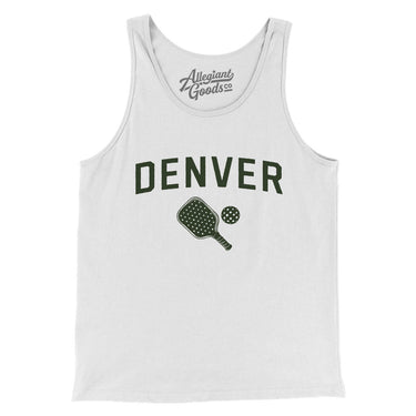 Denver Pickleball Men/Unisex Tank Top-White-Allegiant Goods Co. Vintage Sports Apparel