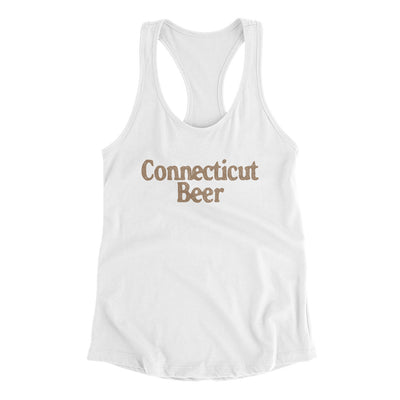Connecticut Beer Women's Racerback Tank-White-Allegiant Goods Co. Vintage Sports Apparel