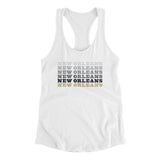 New Orleans Repeat Women's Racerback Tank-White-Allegiant Goods Co. Vintage Sports Apparel