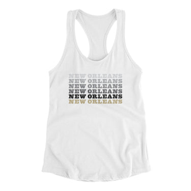 New Orleans Repeat Women's Racerback Tank-White-Allegiant Goods Co. Vintage Sports Apparel