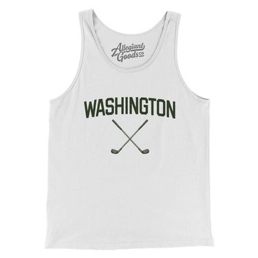 Washington Golf Men/Unisex Tank Top-White-Allegiant Goods Co. Vintage Sports Apparel