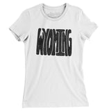 Wyoming State Shape Text Women's T-Shirt-White-Allegiant Goods Co. Vintage Sports Apparel